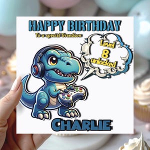 Carte d'anniversaire de jeu personnalisée, cadeau parfait pour les joueurs, petite-fille, petit-fils, fille, fils, neveu, frère, soeur, oncle, âge, nom