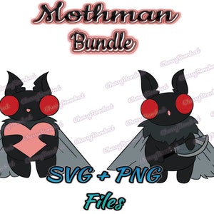 Cryptids/Mythology Chibi Mothman SVG + PNG Bundle