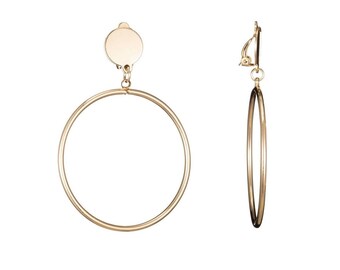 Boucles D'oreilles Clips Ines De La Fressange – Couleur Doré – Occasion – Style Rétro