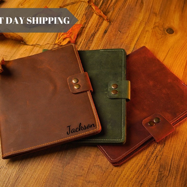 Custom Leather Portfolio, A5 Personalized Padfolio Case, Leather Gifts Organizer, Engraved Leather Notebook, Gift For Him, Mother's Gift