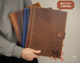 Personalized Leather Business A4 Portfolio, Christmas Gift for Mens, Handmade Leather Document Organizer, Corporate Gift, Legal Pad Folio
