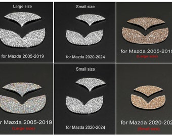 3D Diamond fit Mazda Car Steering Wheel Metal Decoration Stickers Bling Rhinestone Interior for Girls Women Lady Colorful Champagne