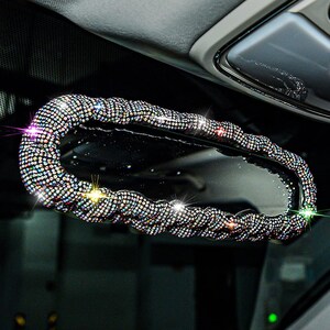 Car Mirror Accessories for Women Plush Ball Diamond Car Accessories Car  Rear View Mirror Charms Lucky