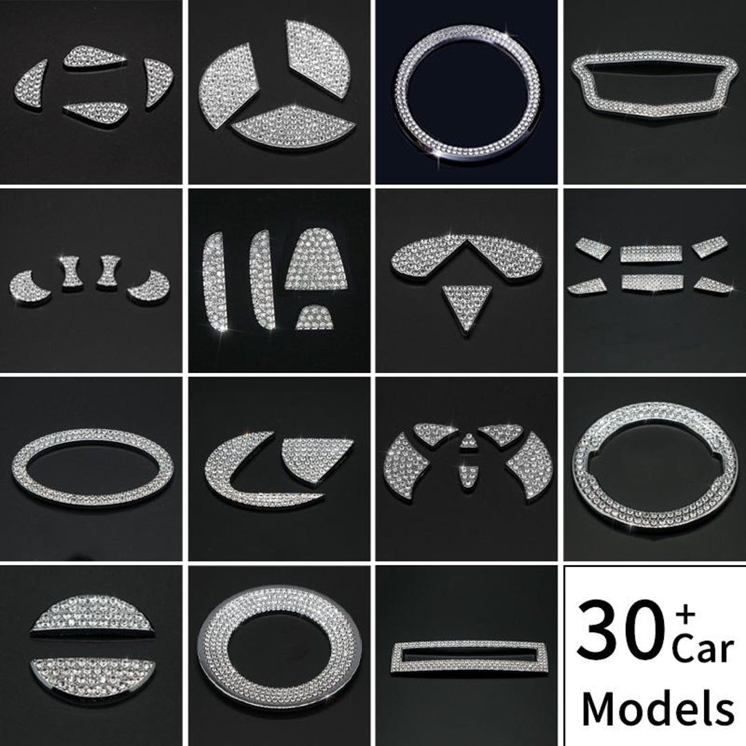 Rhinestone Diamond Steering Wheel Decoration: Metal Bling Stickers for Toyota