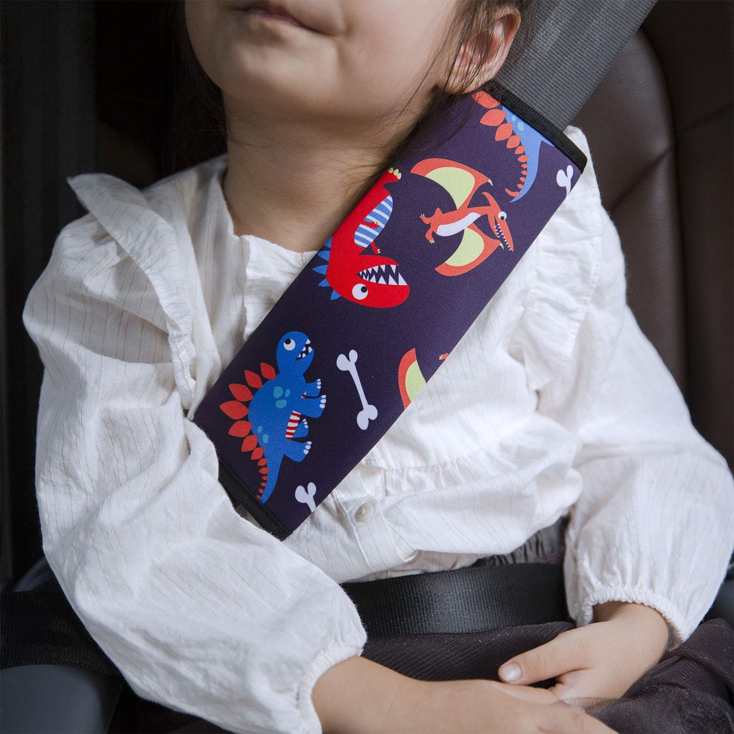 Drydiet 4 Pieces Baby Seat Belt Covers Soft Car Seat Straps Shoulder Pads for Baby Kids Car Seat Belt Pad Seatbelt Covers Cushion for Girls and Boys 