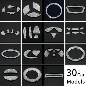 3D Diamond fit Mercedes Benz Car Steering Wheel Metal Decoration Stickers Bling Rhinestone Interior for Girls Women Lady