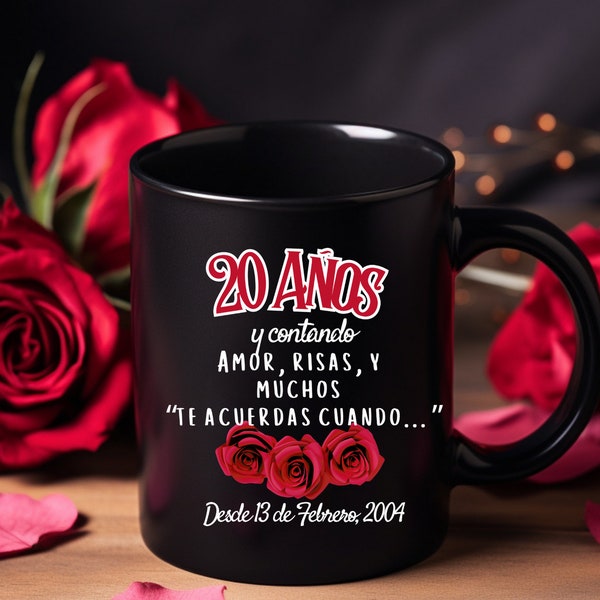 Taza Personalizada Para Aniversario o San Valentín, Mensaje de Amor en Taza para Café, Regalos Personalizados