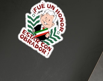 AMLO Presidente De México Sticker, López Obrador Kiss-Cut Vinyl Decals