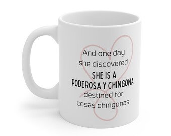 Empowered Latina Spanglish マグ 11 オンス、モチベーションを高める Taza Para Regalo、Detalle Para Ella、Amante Del Cafe、Cumpleaños Mujer、Para Mi Amiga