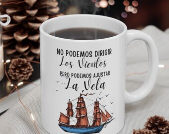 Taza Con Mensaje de  Motivacion, Regalo Emotivo Retro Barca Con Reflexion Para Amigo Especial Ceramic Mug 11oz
