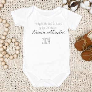 Tierno Mensaje Para Nuevos Abuelos, Futuros Abuelos Anuncio de Embarazo, geribde babyromper