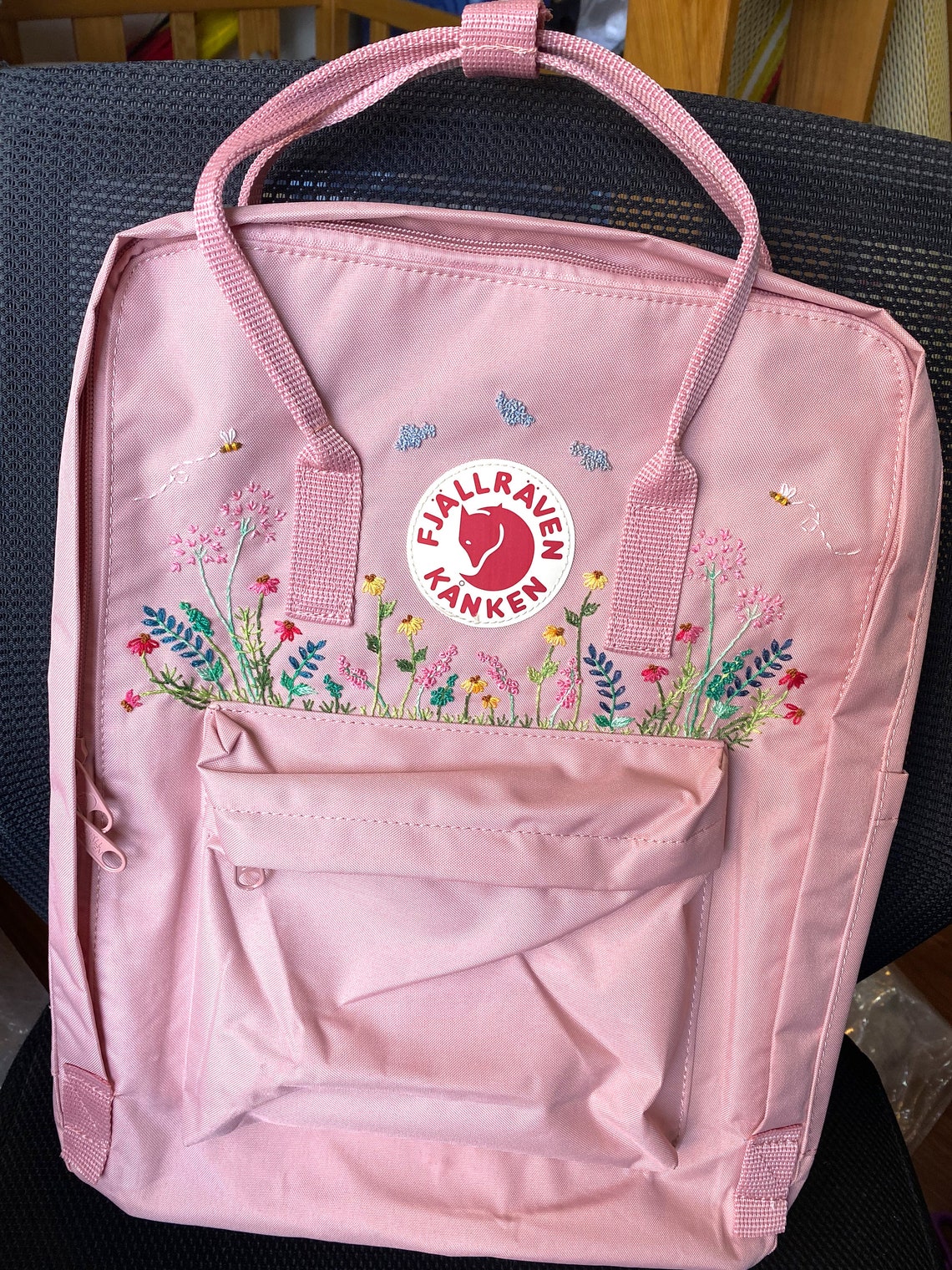 Customized Flower Hand Embroidery Kanken Backpack Embroidered Etsy