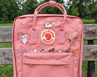 Op maat geborduurde Fjallraven Knken-rugzak Japanse tattoo anime-personage | Esthetische anime-rugzak | Schattige dierenrugzak, esthetiek