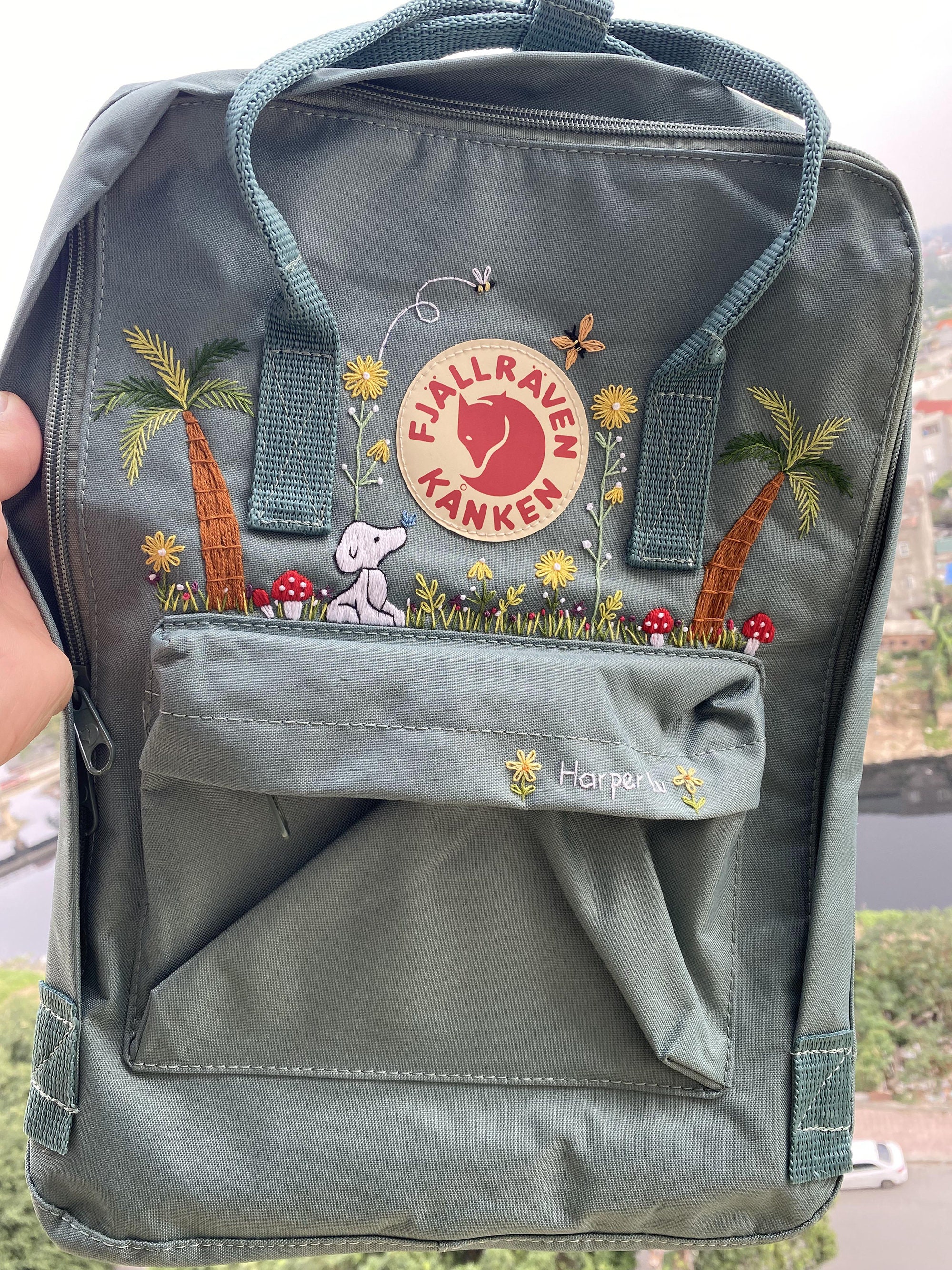 Embroidered Kanken Mini Backpack, Fjallraven Kanken Hand Embroidery, Custom  Design and Color Choices, Stylish and Practical Backpack Purse