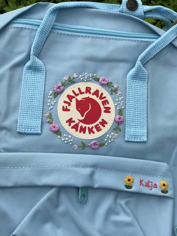 Fjallraven Kanken Embroidery Design Flowers embroidered