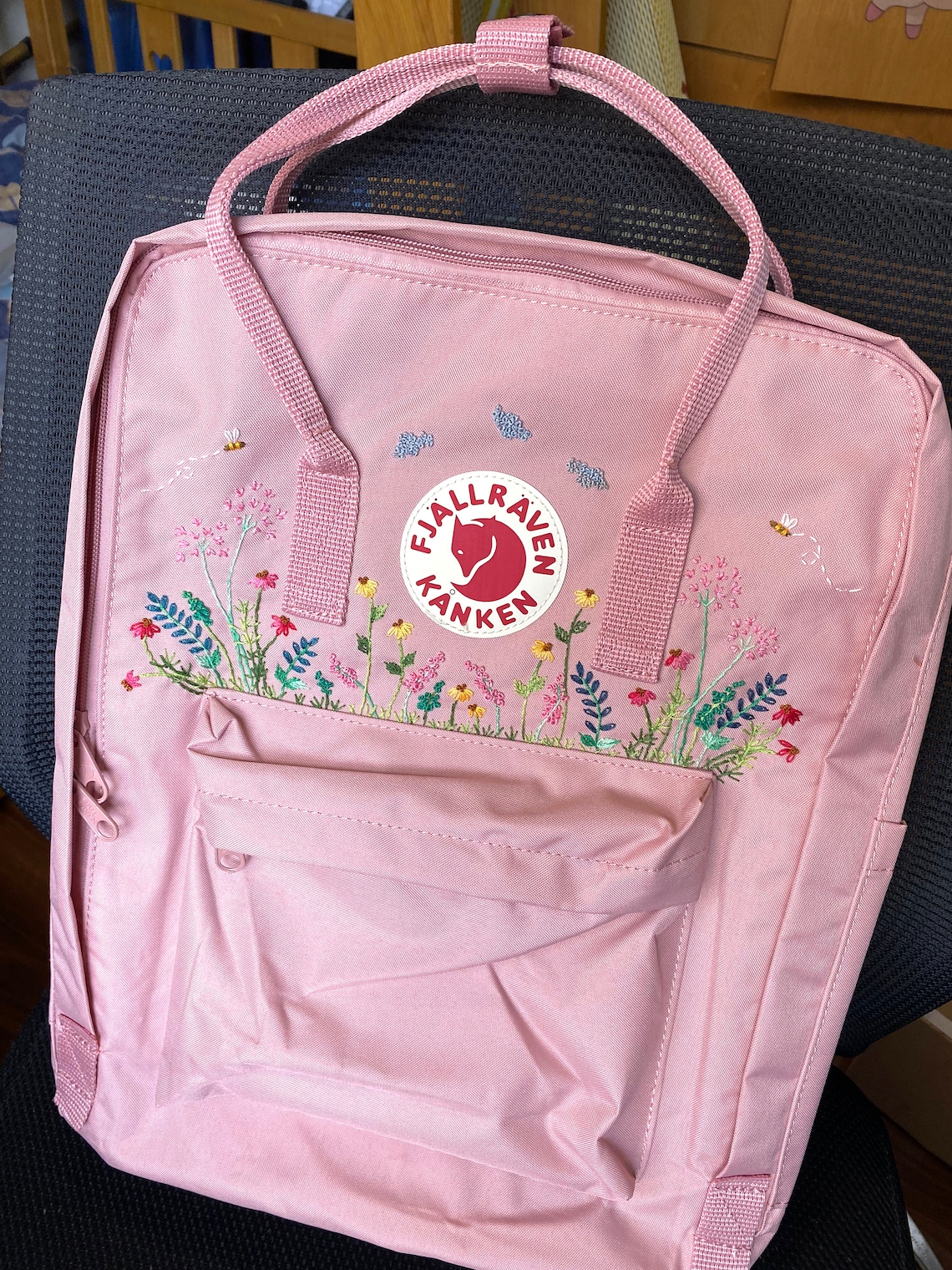 Customized Flower Hand Embroidery Kanken Backpack Embroidered Etsy