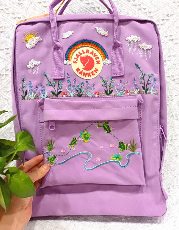 Embroidered Women\'s Backpack with Multicolor Design embroidered multicolor fabric woman main image 2