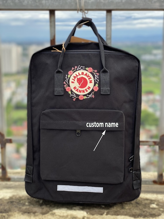 Fjallraven Kanken Backpack With Rose Embroidery, Rose Embroidery