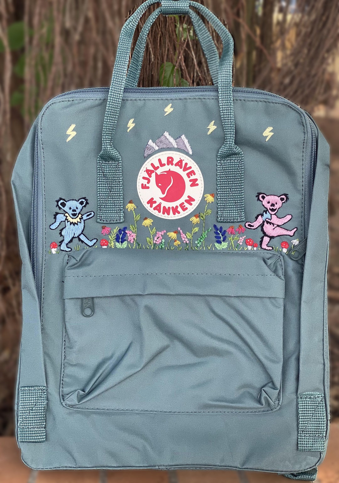 Fjallraven Kanken Backpack With Embroidered Grateful Dead Dancing Bears grateful Dead Dancing Bears embroidery Grateful Dead Dancing Bears Etsy UK