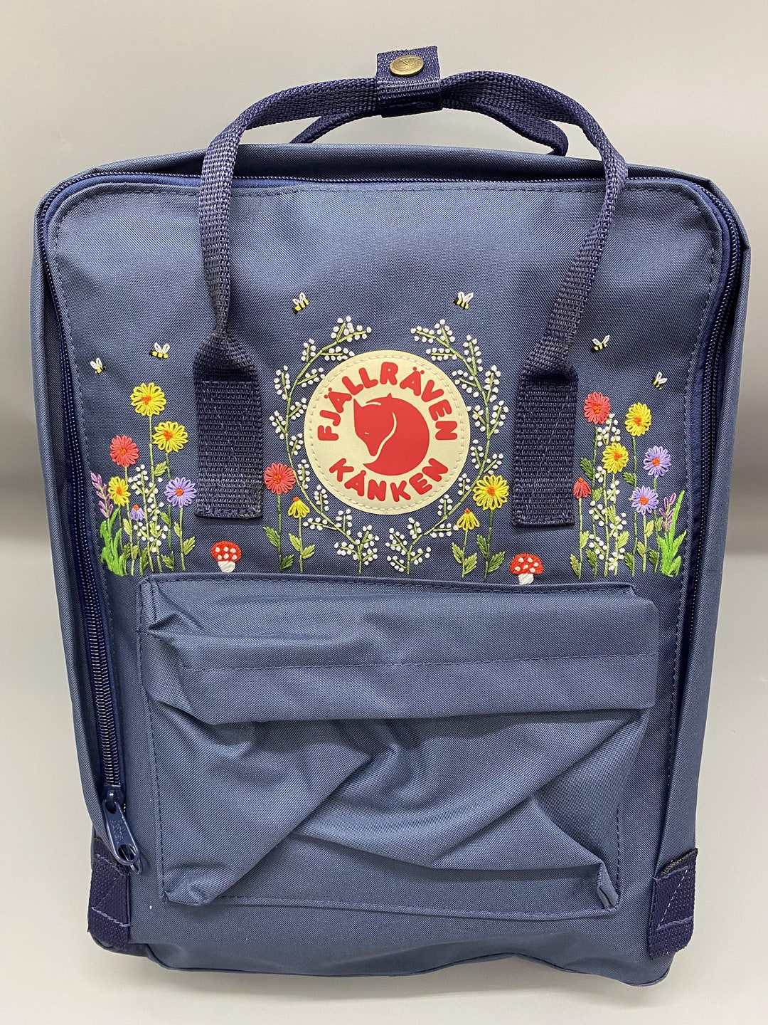 Floral Embroidered Fjallraven Kanken Backpack,customized Flower Hand
