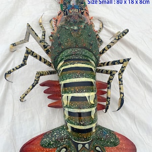 Lobster Wall Hanging, Lobster Wall Decor, Handmade Bamboo Big Lobster, Lobster for Wall Decoration, Coastal Wall Decor, Tropical Home Decor