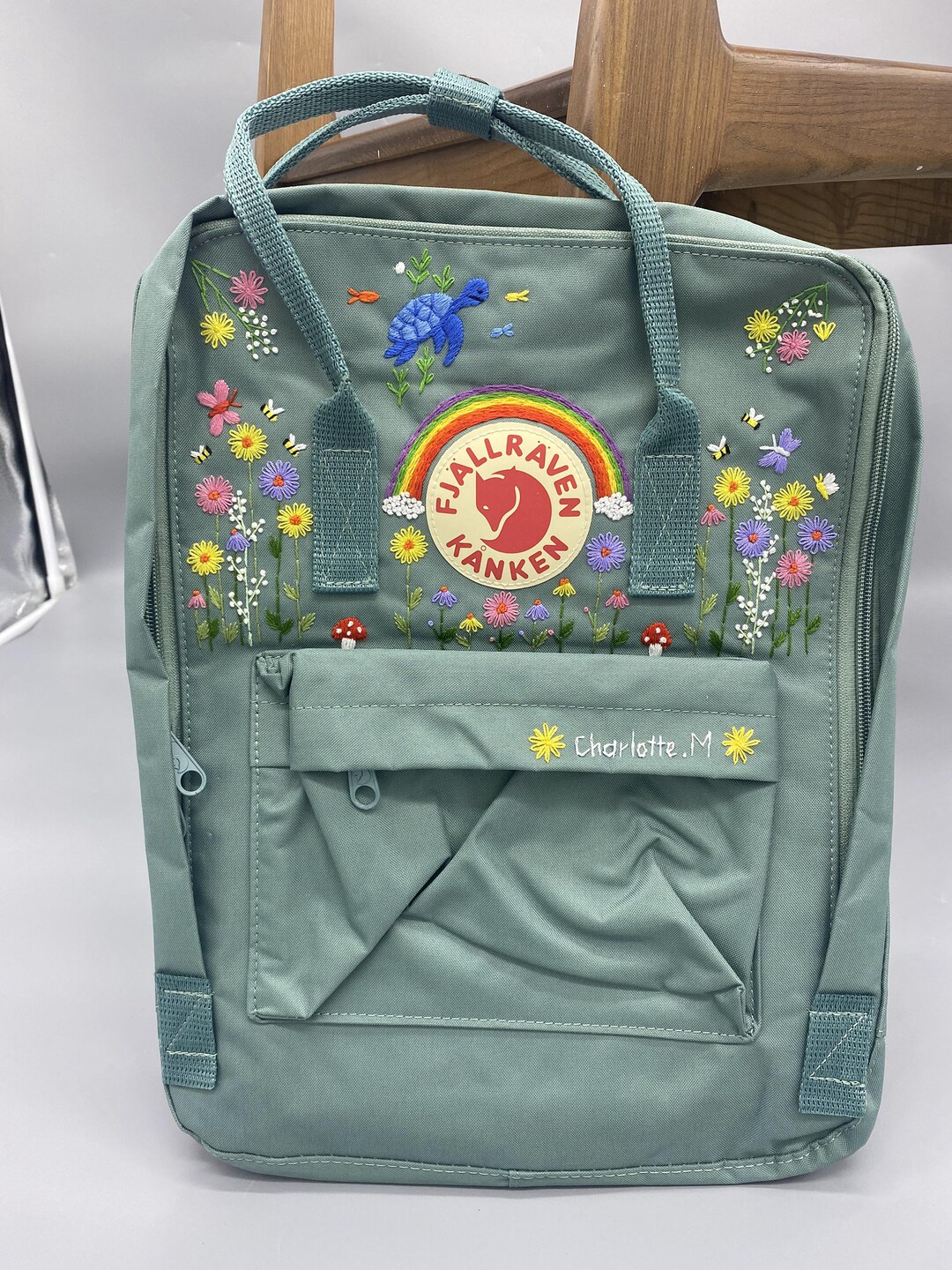 Fjallraven Kanken No. 1 Backpack Custom Hand Embroidery/customized