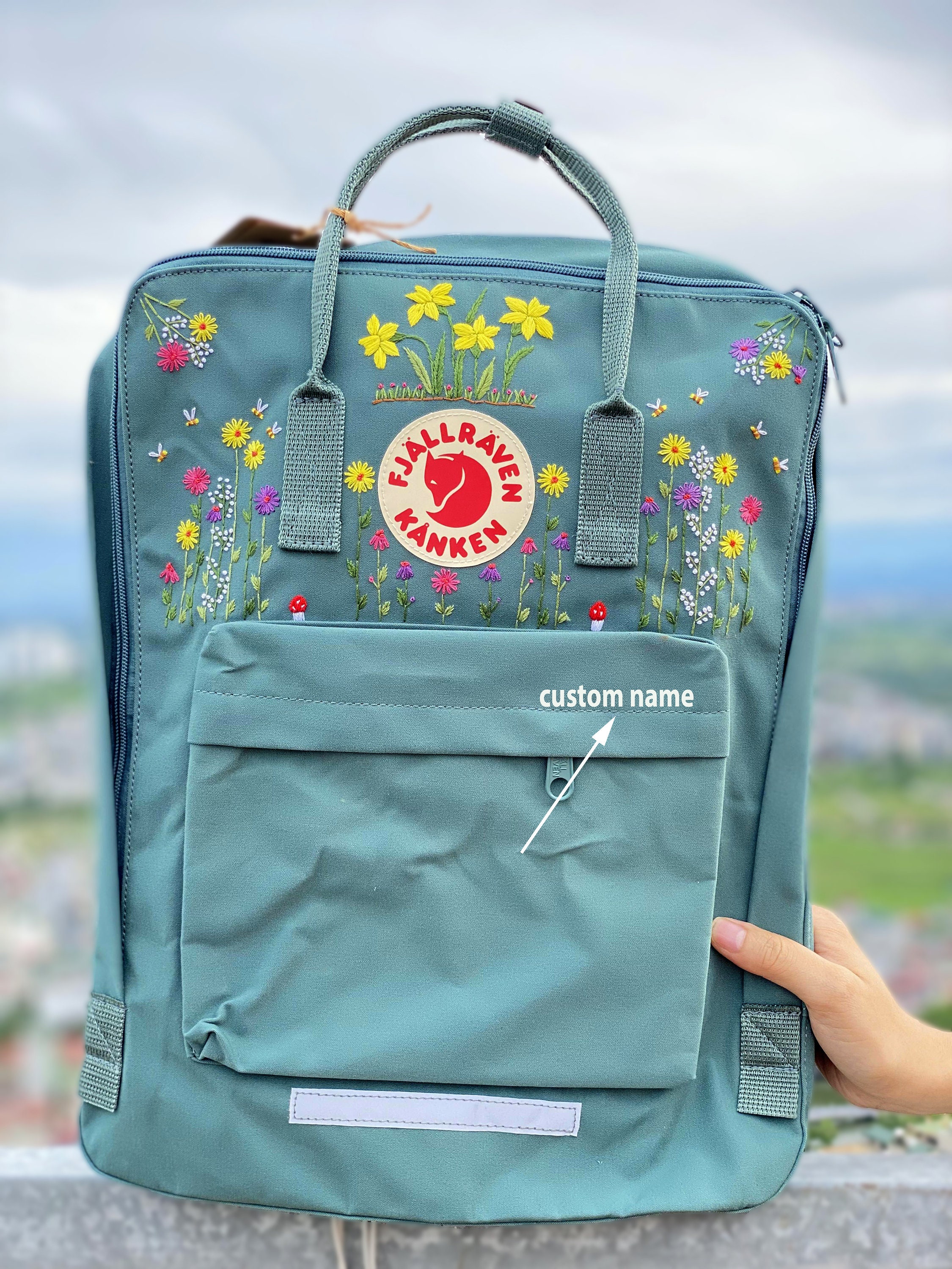 Fjallraven Kanken Backpack With Narcissus Embroidery, Daffodils