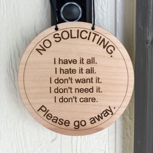No Soliciting, Please Go Away - Doorbell Hanger
