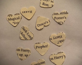 200 Harry Potter Love Heart Shaped Book Page Table Scatter, Decoration, Confetti for Weddings, Birthdays, Parties