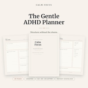 Agenda TDAH à Imprimer | Planificateur Non Daté PDF Focus & Productivité | Téléchargement A4 A5 US Letter | Organiseur Neuroatypique