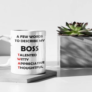Taza de café de Navidad / Taza de Navidad divertida / Boss Secret Santa / Taza de Navidad Perfecta para tu Jefe Secret Santa