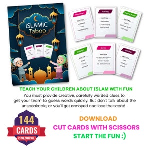 Islamic Taboo is an indescribably fun game to teach Islam! Islam Game, Ramadan, islam charades