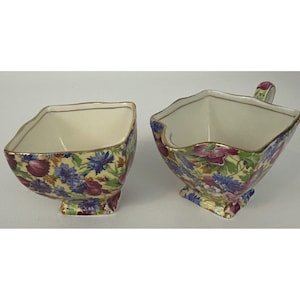Royal Winton Grimwades &quot;Royalty&quot; Creamer and Sugar Bowl Floral Chintz