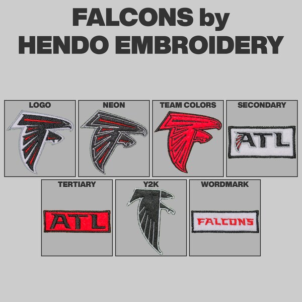 Disegno Da Ricamo Degli Atlanta Falcons – Modello Del Logo Della Squadra NFL - Foto 4