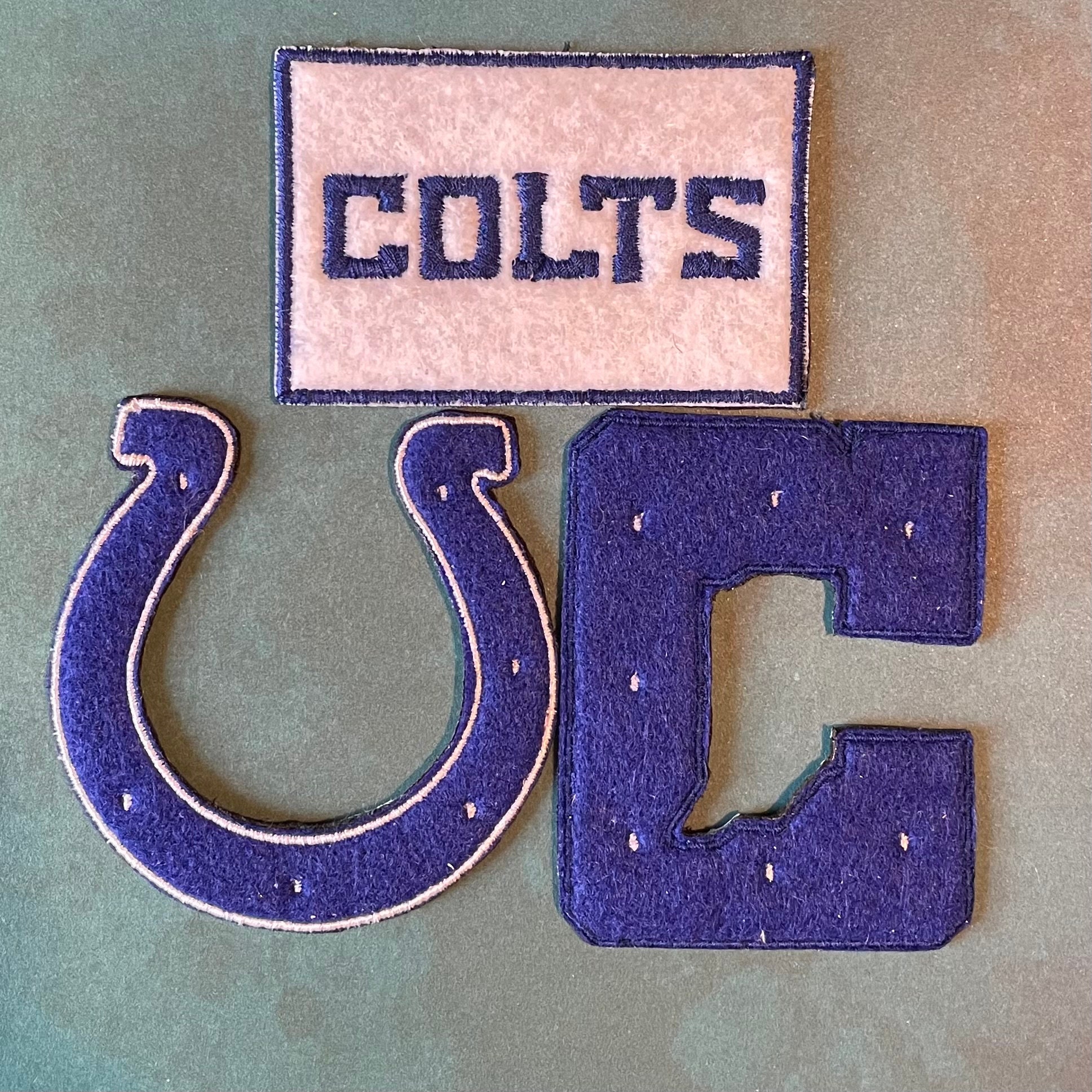 2 Toppe Ricamate Stile Vintage Indianapolis Colts, 3x3 Pollici, Da Stirare O Cucire