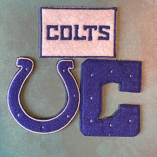 2 Toppe Ricamate Stile Vintage Indianapolis Colts, 3x3 Pollici, Da Stirare O Cucire