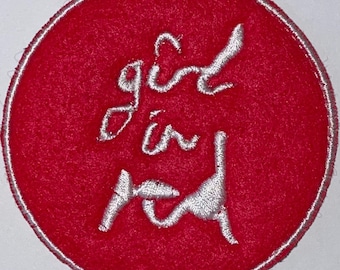 Girl in Red Appliqué Patch