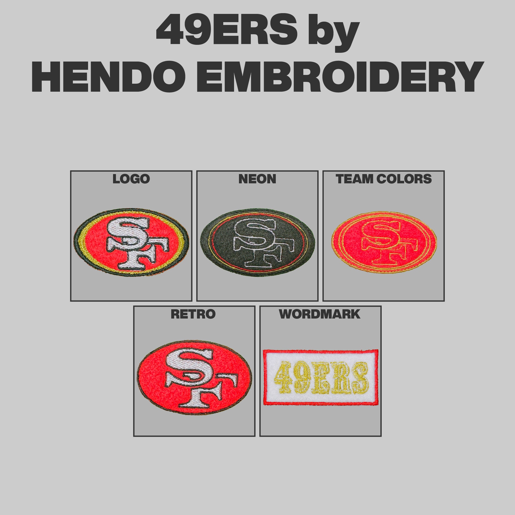 6pcs for 49ers Iron on Sew on Embroidery Patch, Helmet and Heart Logo Iron-On Patch for Jacket Backpack Jeans Jacket Man&Woman