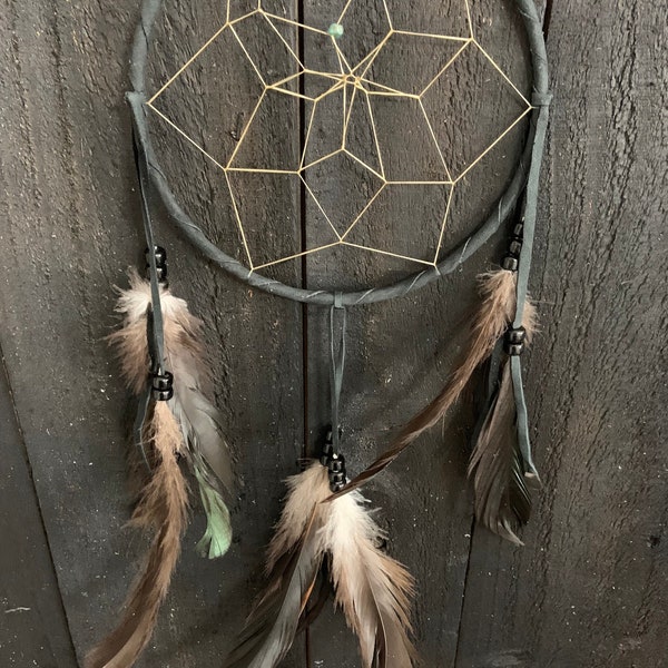 BLACK Traditional Native American Dream Catcher made in the USA of genuine materials