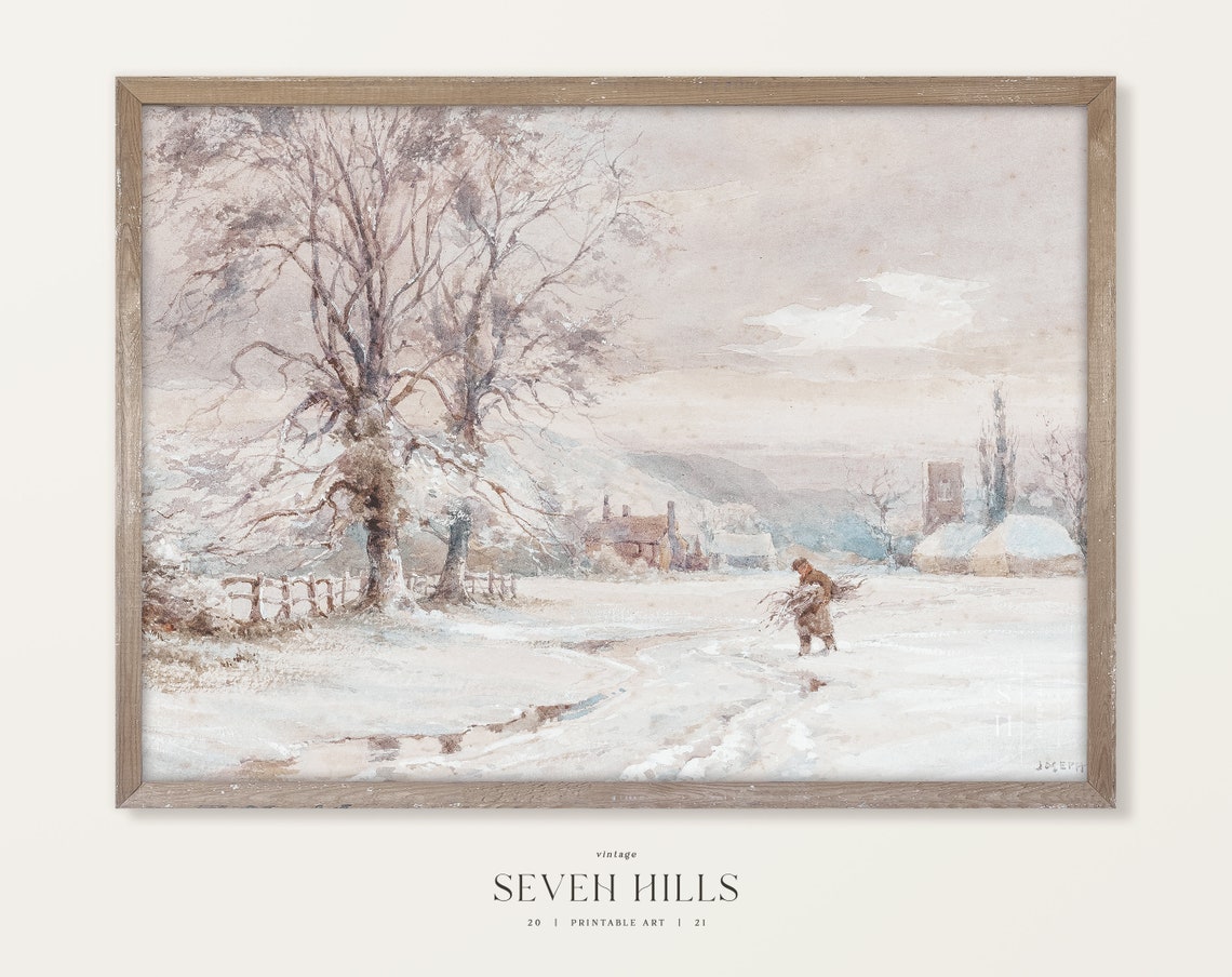 Winter Holiday Art Print Set Nursery Gallery Painting Set - Etsy