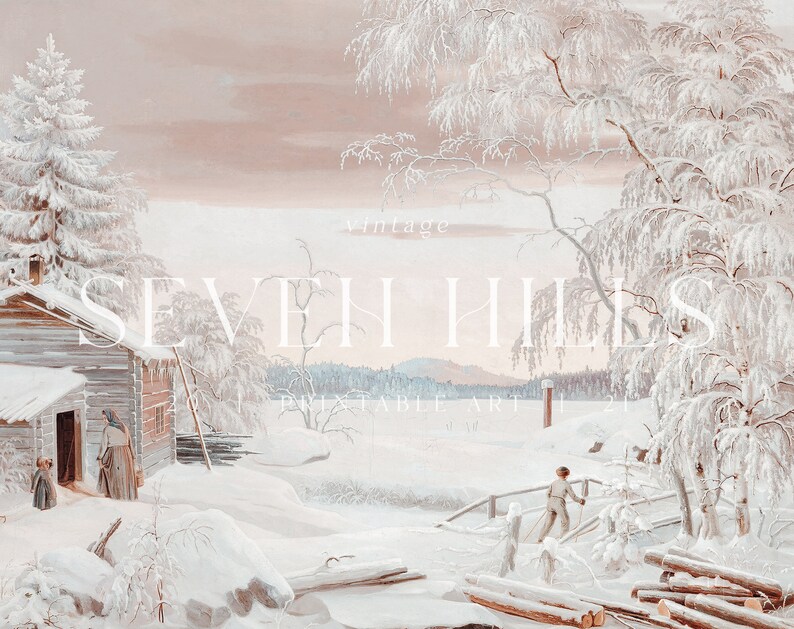 Winter Holiday Art Print Set Nursery Gallery Painting Set - Etsy