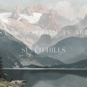 Rustic Mountain Frame TV, vintage Nature Paysage Samsung TV Art Peinture à lhuile TV144 image 4