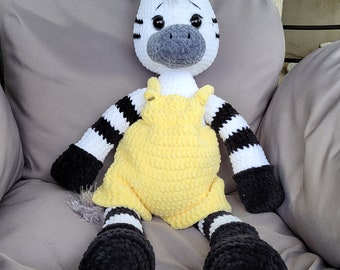 Crochet zebra, Handmade zebra toy, Amigurumi zebra, Stuffed Toy Animal, handmade doll, Birthday gift,Handmade plush,Doudou for her/him