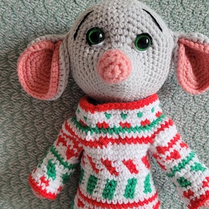 Mouse crochet toy, Christmas handmade decoration, Handmade Doll, Amigurumi mouse, Handmade mouse, Stuffed mouse