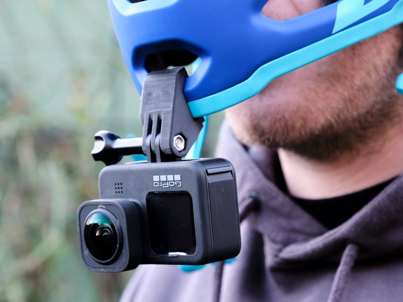 GoPro Bell Super 3R chin mount GoPro adaptor in use