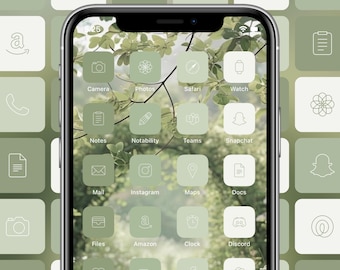 App Icons Sage Green App Icon Pack For iPhone App Icon Bundle For iOS 14 Neutral App Icons Aesthetic App Icon Covers Boho iOS 18 Spring Icon