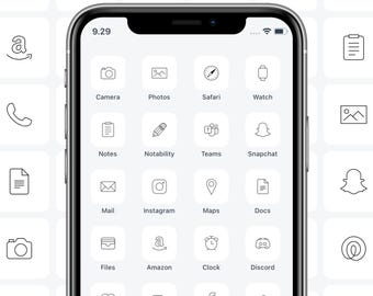 App Icons White Minimal App Icon Pack For iPhone App Icon Bundle For iOS 14 App Icons Aesthetic App Icon Covers For iOS Cute Theme Pack