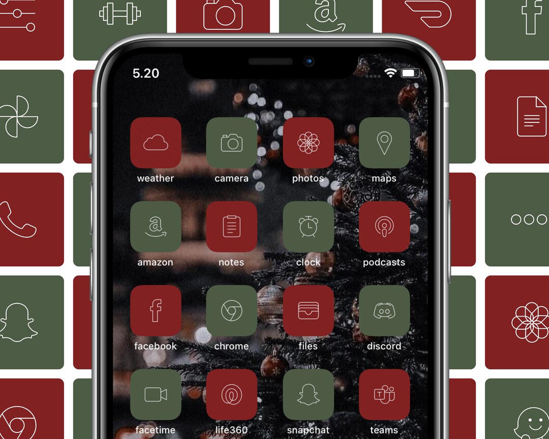 Christmas App Icons, Ios 14 App Icons, Holiday iPhone Icons, Aesthetic