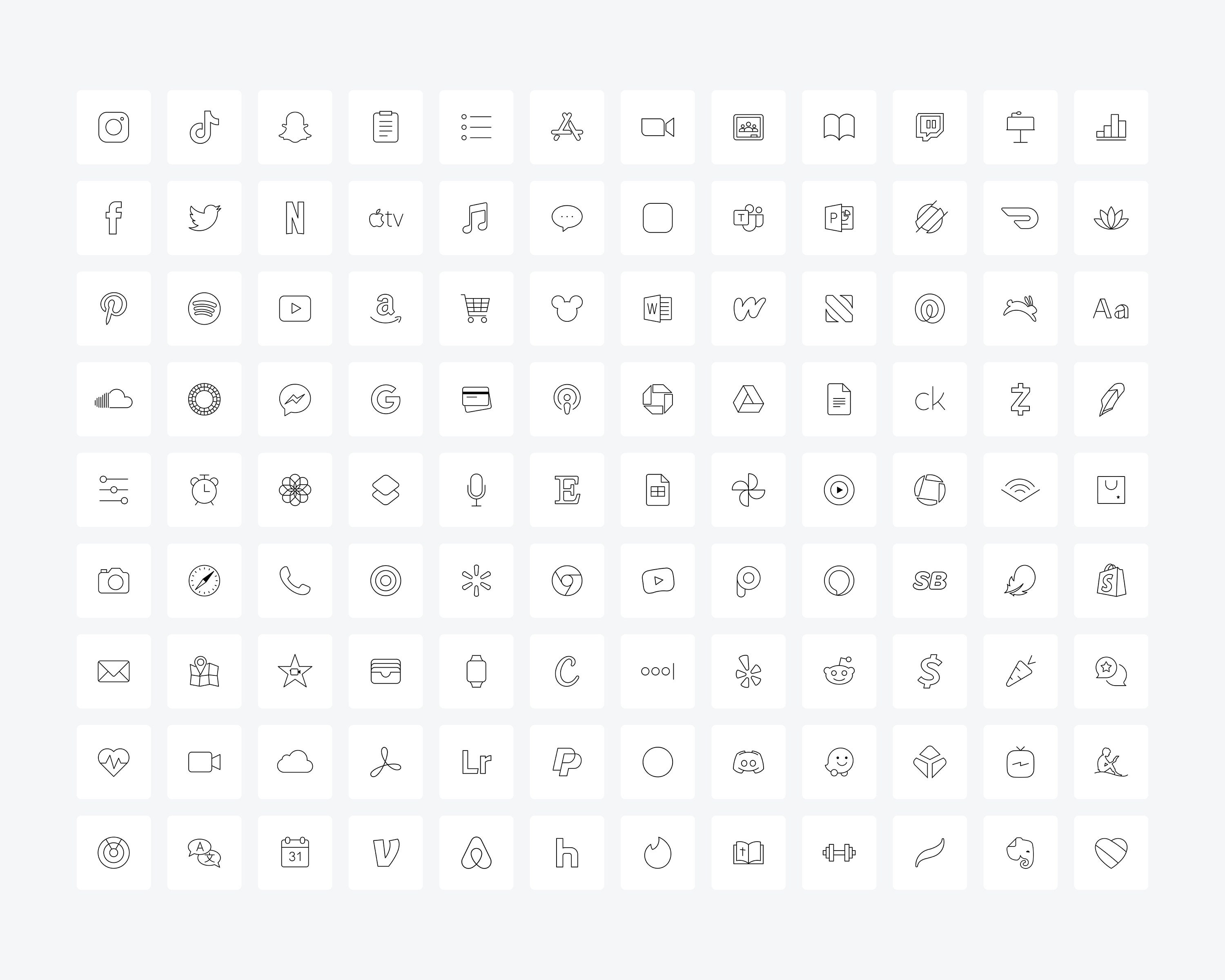 Minimal White App Icons Ios 14 App Icons Iphone Icons Black - Etsy