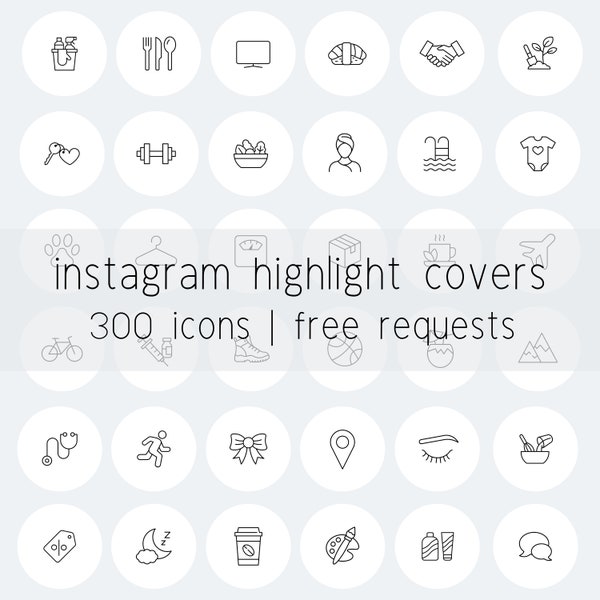 300 minimal white instagram story highlight covers, IG highlights pack, icon bundle, minimalistic, social media, business, lifestyle, blog